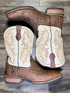 Ariat 10010941 Quickdraw Men's 10.5 D Caiman Print Leather Western Cowboy Boots